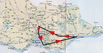 Reiseroute Victoria